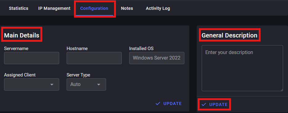 Sever Management and Information | 1OF1 Servers Docs
